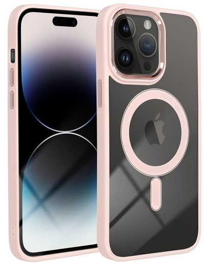 Mbrojtëse telefoni OEM Mag Cover për iPhone 17, kompatibile me MagSafe, transparente, rozë