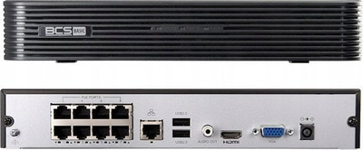 Regjistrues IP BCS B NVR0801 8P 2.0, 8 kanale, PoE, i zi