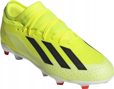 Këpucë futbolli për kalamaj adidas X Crazyfast League FG, për tokë të thatë, tekstil i lehtë, të verdha