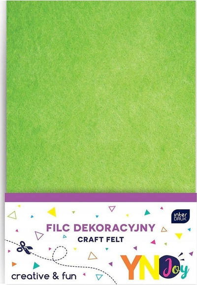 Fletë filci dekorative Interdruk YN Joy, format A4, set me 10 fletë, jeshile