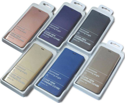 Këllëf flip Huawei Y6P Clear View, me kapak, funksion qëndrimi, i zi