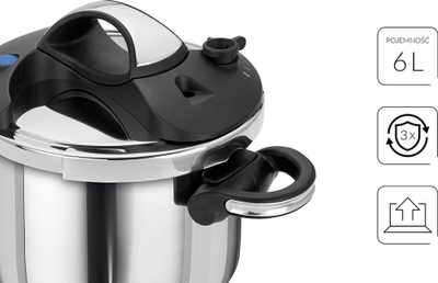 Tenxhere me presion Urban Home Smile, 6L, çelik inox, argjendi