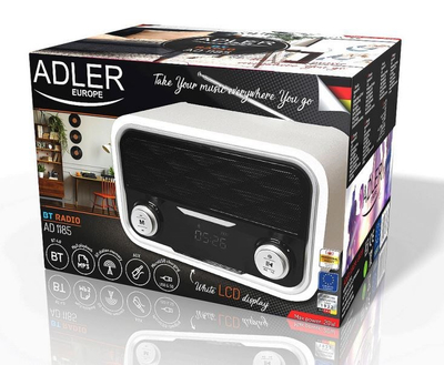 Radio portative Adler AD 1185, Bluetooth, USB SD, e zezë