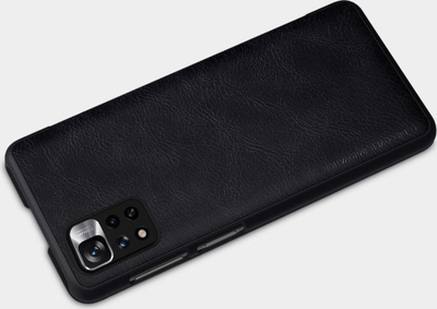 Këllëf telefoni Nillkin Qin për Xiaomi Poco X4 Pro 5G, me kapak palosës, me mbrojtje për kamerën, i zi