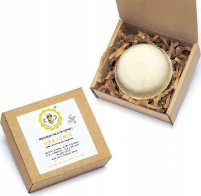 Gjysmë topth banje Miodowa Mydlarnia Soothing, pa erë, 85 g, i bardhë