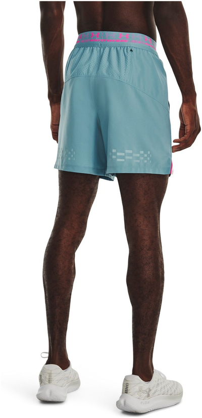Shorta vrapimi Under Armour Run Anywhere për meshkuj, rrjetë e brendshme, blu