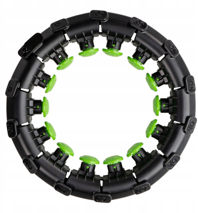 Unazë fitnesi Tunturi Adjustable Hula Hoop, e rregullueshme, madhësia Large, e zezë