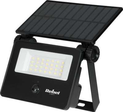 Reflektor solar LECHPOL, me sensor nate dhe lëvizjeje, i zi