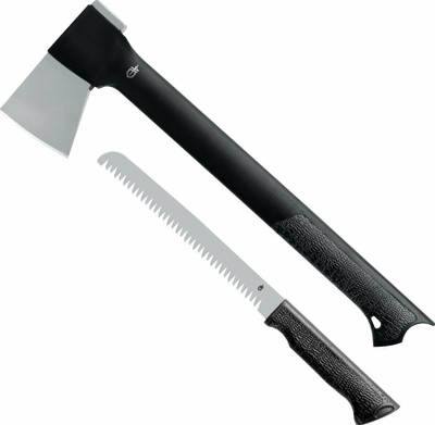 Sëpatë Gerber Gator Axe Combo II, me sharrë mrena dorezës, dorezë që s’rrëshqet, e zezë