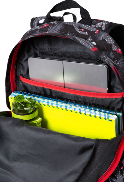 Ранец CoolPack Gringo Discovery 27L, повеќенаменски, со дизајн кактуси, црн