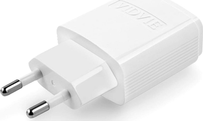 Karikues muri VIDVIE 6974280913012, 2x USB, 2.4A, me kabllo Type C, i bardhë