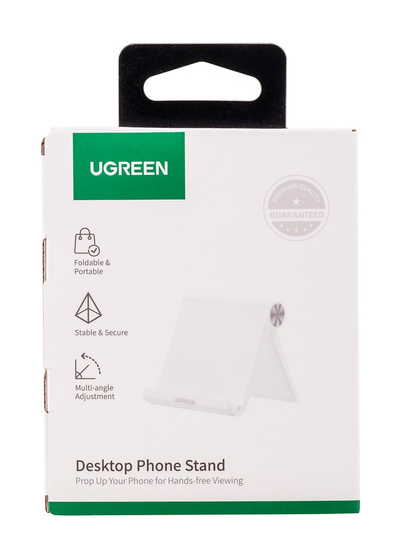 Mbajtëse telefoni dhe tableti Ugreen, desktop, e palosshme, e bardhë