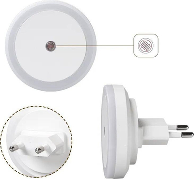 Lampë nate ZD104 LED, me sensor nate, 1W, e bardhë