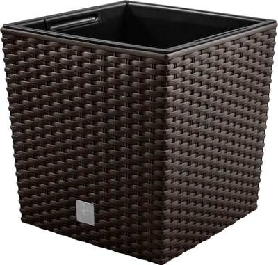 Vazo dekorative Prosperplast Rato Low, 32x32x32.5 cm, kafe