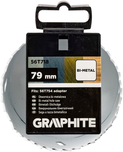 Sharrë rrethore bi-metal Graphite, 79 mm, HSS, e bardhë