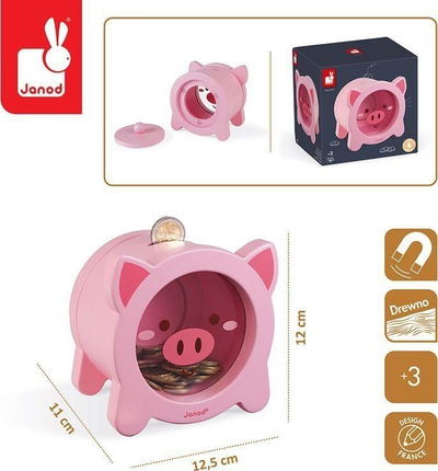 Qyp kursimi druri Janod Pig, dizajn derrkuc, ngjyrë rozë
