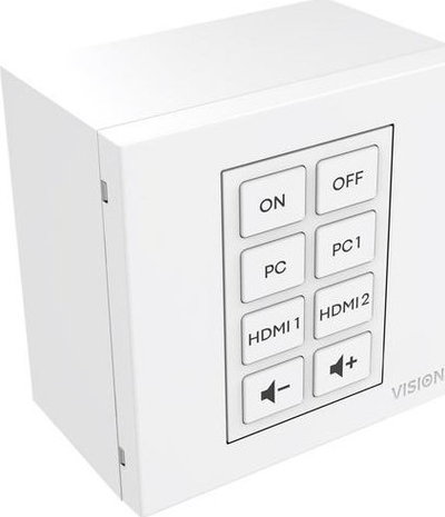 Modul kontrolli muri Vision Techconnect, 8 butona, mësim IR, i bardhë
