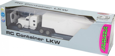 Kamion lodër me telekomandë Jamara RC Container Truck 1:16, 2.4GHz, për kalamaj 6+, i bardhë