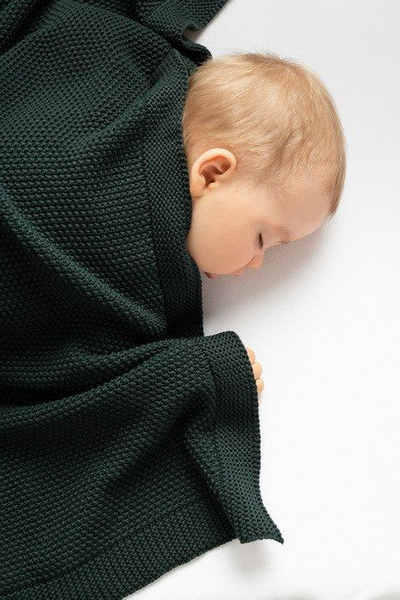 Batanije për bebe Sensillo Knitted Cotton, 80x100 cm, e kaltër e errët