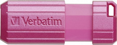 USB Verbatim Pinstripe, 128GB, USB 2.0, rozë