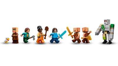 Lodër ndërtimi LEGO Minecraft 21273 Ghast Balloon Village Attack, set ndërtimi, 10+