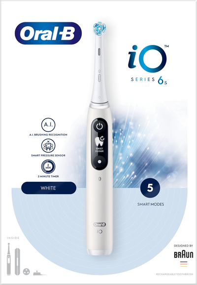 Furçë dhëmbësh elektrike Oral-B iO Series 6, 5 moda pastrimi, ekran OLED, e bardhë