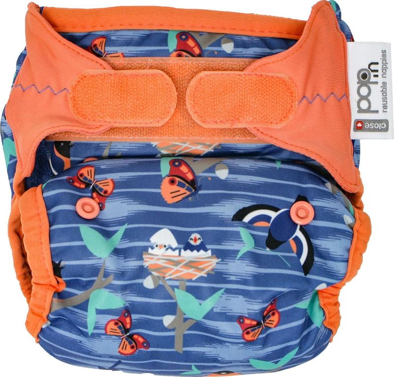 Pelena e ripërdorshme Close Caboo Swaddle Pop in AIO V2 Twilight Garden, 3 16 kg, me insert bambuje