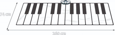 Tapet muzikor për kalamaj Ramiz Super Keyboard, 260 x 74 cm, piano elektronike, bardh e zi