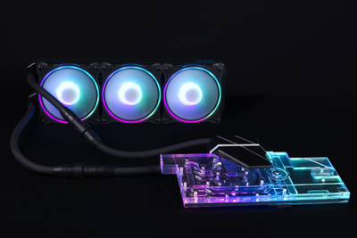 Водено АИО ладење за графичка Alphacool Eiswolf 2, радијатор 360 mm, РГБ, проѕирен