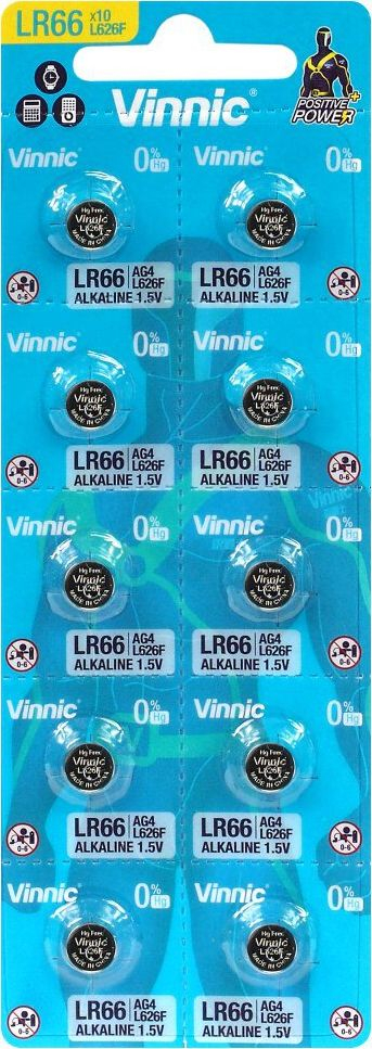 Bateri të vogla Vinnic AG4, 1.5V, pako me 10 copë