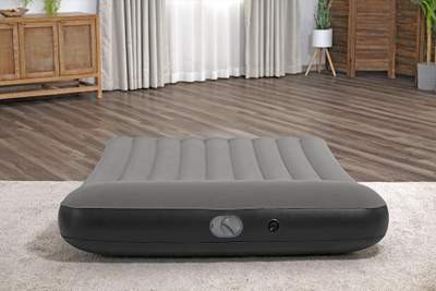Dyshek ajri dopjo Bestway 671BS, 152x203x30 cm, me pompë USB t’ngrënme, gri