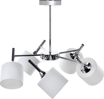 Lampë varëse Activejet MIRA 5P, 5xE27, IP20, ngjyrë argjendi me xham të bardhë