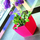 Vazo plastike Kraftika Flowerpot Kubi Square, 18x18 cm, me pjatez, ngjyrë jeshile ulliri