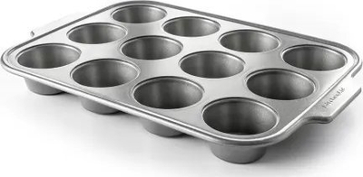 Tavë muffin KitchenAid 12 cups, jo ngjitëse, metalike