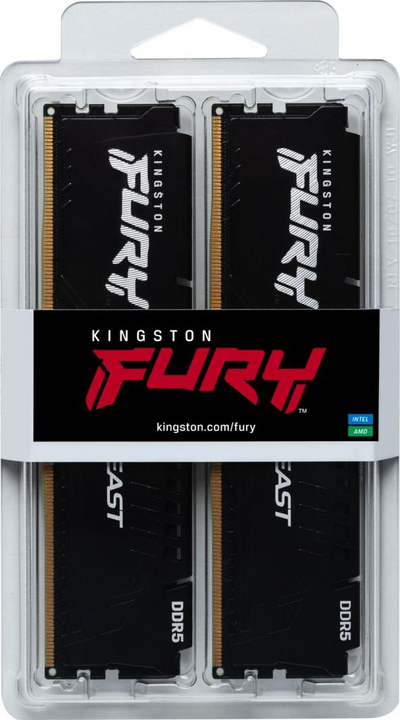 Memorie Kingston Fury Beast, DDR5, 16 GB, 4800 MHz, CL38, KF548C38BBK2-16