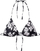 Reçipeta bikini për gra LADY FENI TOP, trekëndore, madhësia L, me lule, e zezë