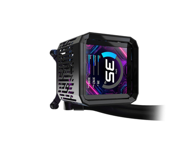 Ftohës uji CPU ASRock Phantom Gaming 360 LCD, radiator 360mm, ekran LCD 3.4", i zi