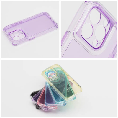 Futlle telefoni OEM Matrix Clear për iPhone 17 Pro, transparente, vjollcë e çelët