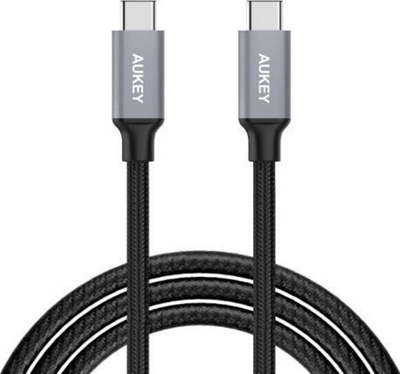 Kabllo Aukey USB-C, 0.3 m USB, e zezë