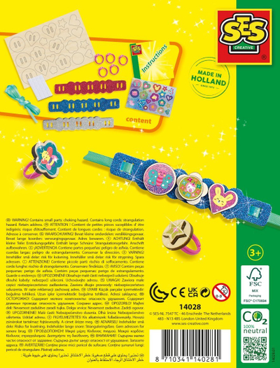 Set krijimi SES Creative Easy Rings and Glitter Bracelets, byzylykë dhe unaza, për kalamaj