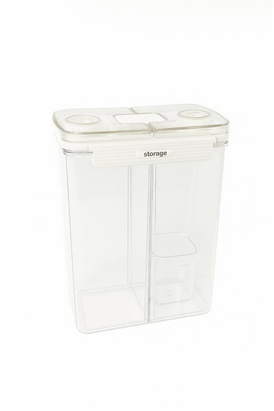 Kavanoz i mbyllur 2800ml, transparente me të bardhë. UNIMIKS