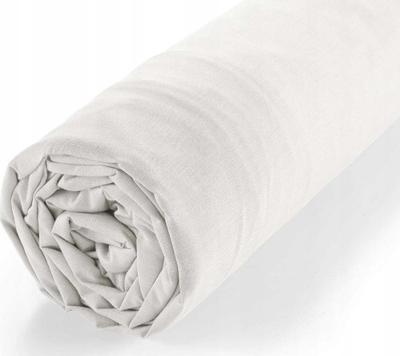 Çarçaf me lastik Douceur d'intérieur Double Cotton, 160x200 cm, pambuk organik, i bardhë