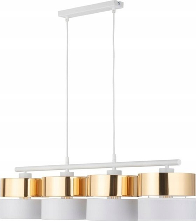 Lampë varese TK Lighting Hilton 4775, 4 llampa E27, 94cm, e bardhë me ar