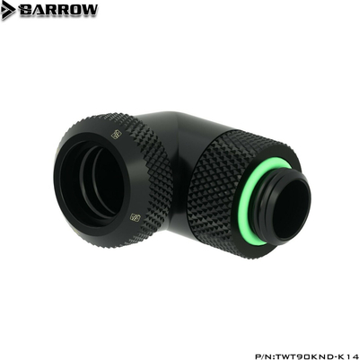 Adapter rotullues Barrow Multi link 90°, për tuba hard 14mm, G1/4, i zi
