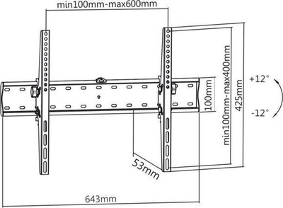 Mbajtëse Maclean MC-668 për televizor 37"-70", e zezë