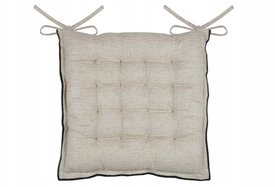 Jastëk karrige STOF Quilted Chair Cushion Ties, 38x38 cm, pambuk liri, bezhë