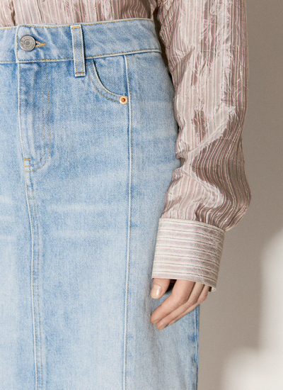 Fund xhinsi Martine Rose Denim Mini Skirt, bel i mesëm, xhepa me zinxhir, blu e çelët