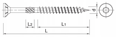 Vidhë strukturore për dru Wkret Met 6x40 mm, Torx, 100 copë