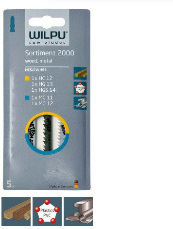 Set sharra pendel Wilpu Assortment 2000, 5 copë, për dru dhe metal