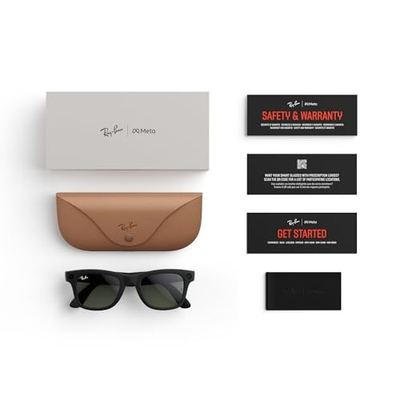 Syze inteligjente Ray-Ban Meta Wayfarer Gen 1, Bluetooth Wi-Fi, xhama Transitions, mat të zeza